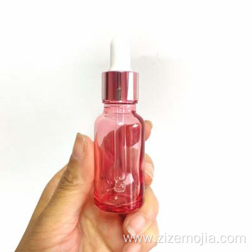 Pink essential oil glass dropper bottles